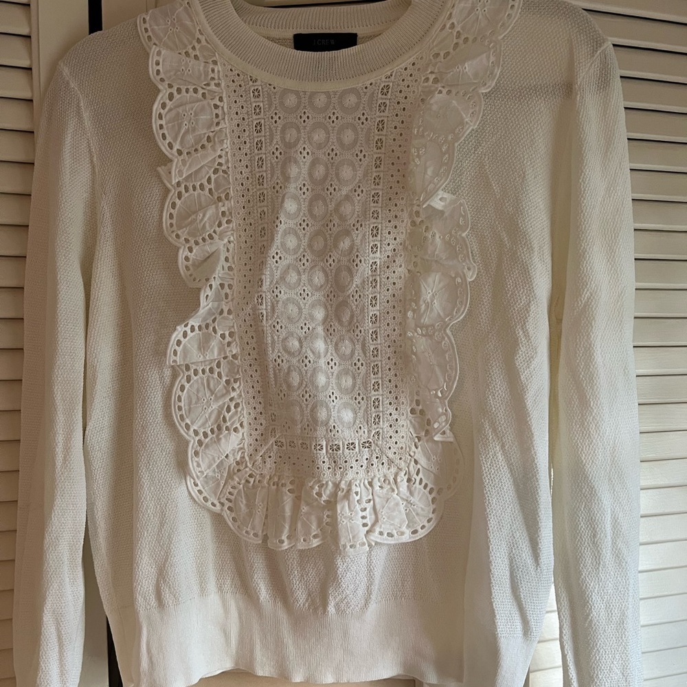 J Crew white summer sweater